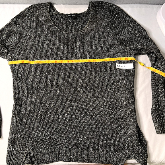 Rock & Republic Women Lg Sweater Shiny Metallic Glitter Chunky Grunge Whimsigoth - Picture 8 of 11